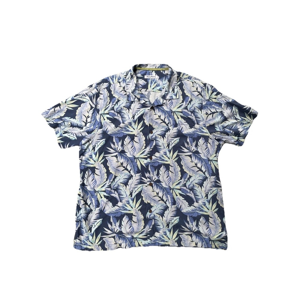 Tommy Bahama Island Zone Silk Blend Hawaiian Floral Camp Shirt Mens 2XL